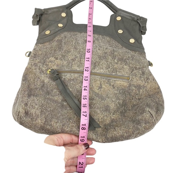 Foley & Corinna Lady Mid City Tote Taupe Tweed Leather Large - Picture 13 of 13